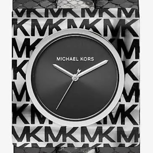 Michael Kors Snakeskin Embossed Leather Watch main image 6